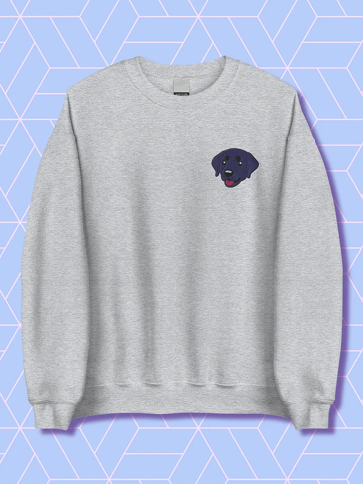 Happy Black Labrador Retrievers Pup Embroidered Crewneck Sweatshirt product image (1)