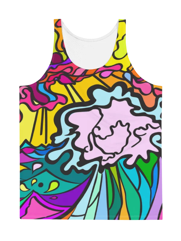 Vibrant Swirls All-Over Tank Top - Wave at Sunset product image (3)