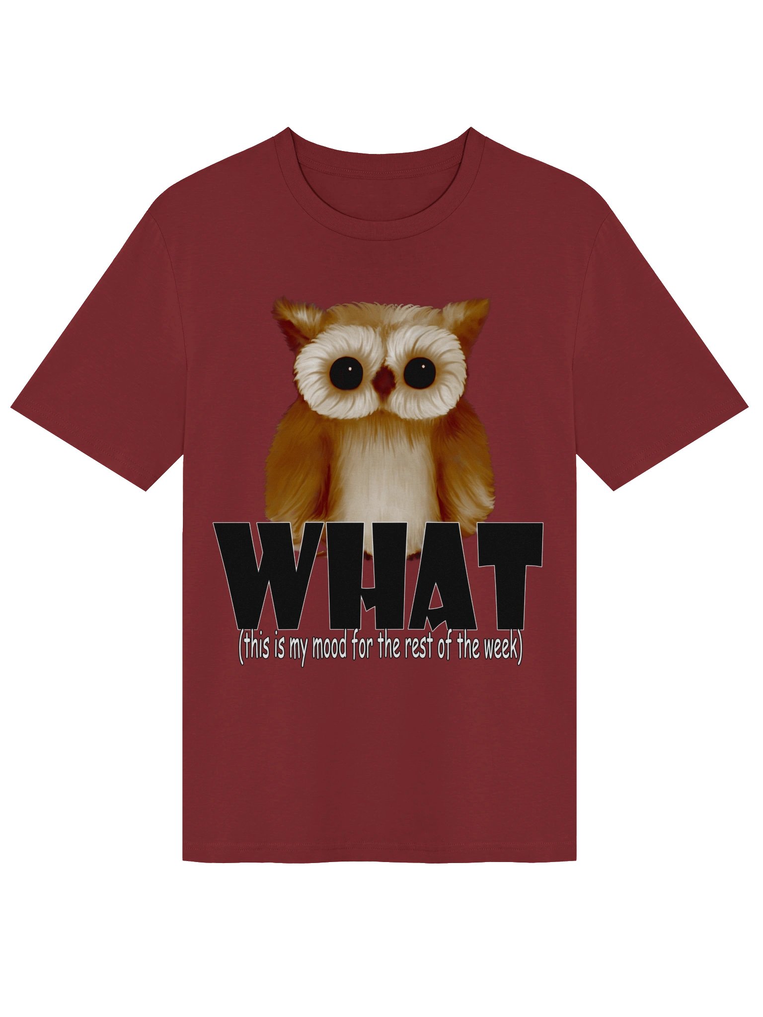 Owl "WHAT" T-Shirt. Unisex Stanley/Stella Organic Ribbed Neck T-Shirt product image (1)