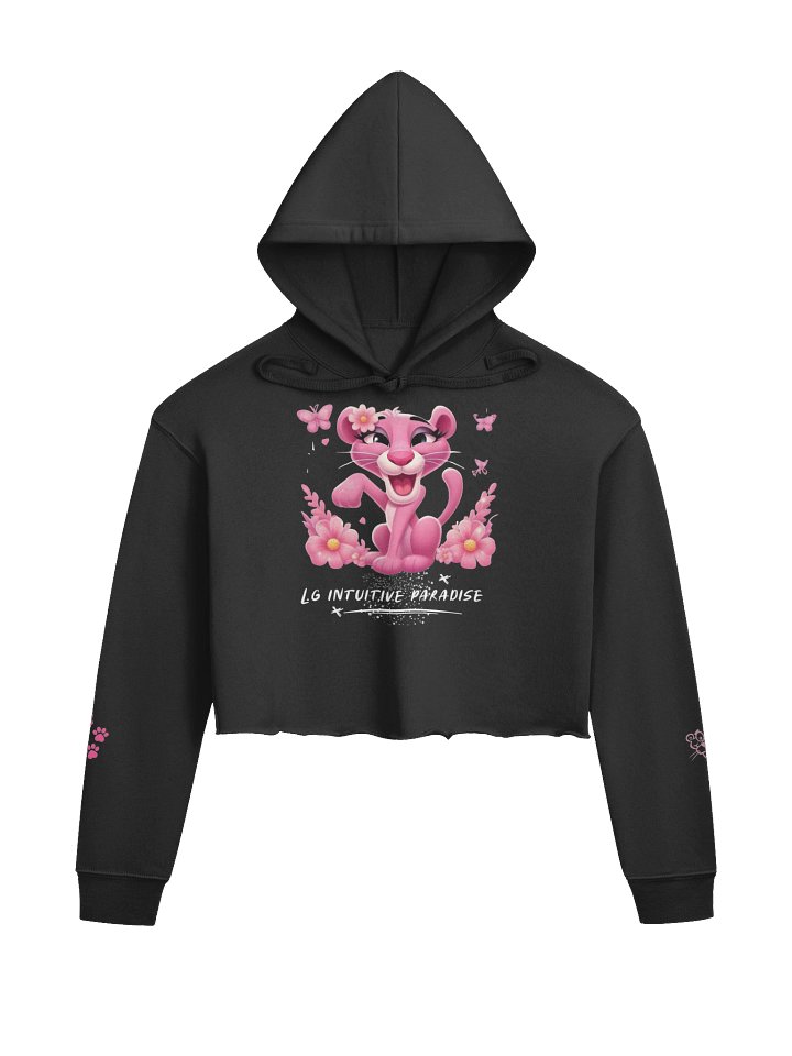 Whisker Pink Cartoon Crop Hoodie product image (1)
