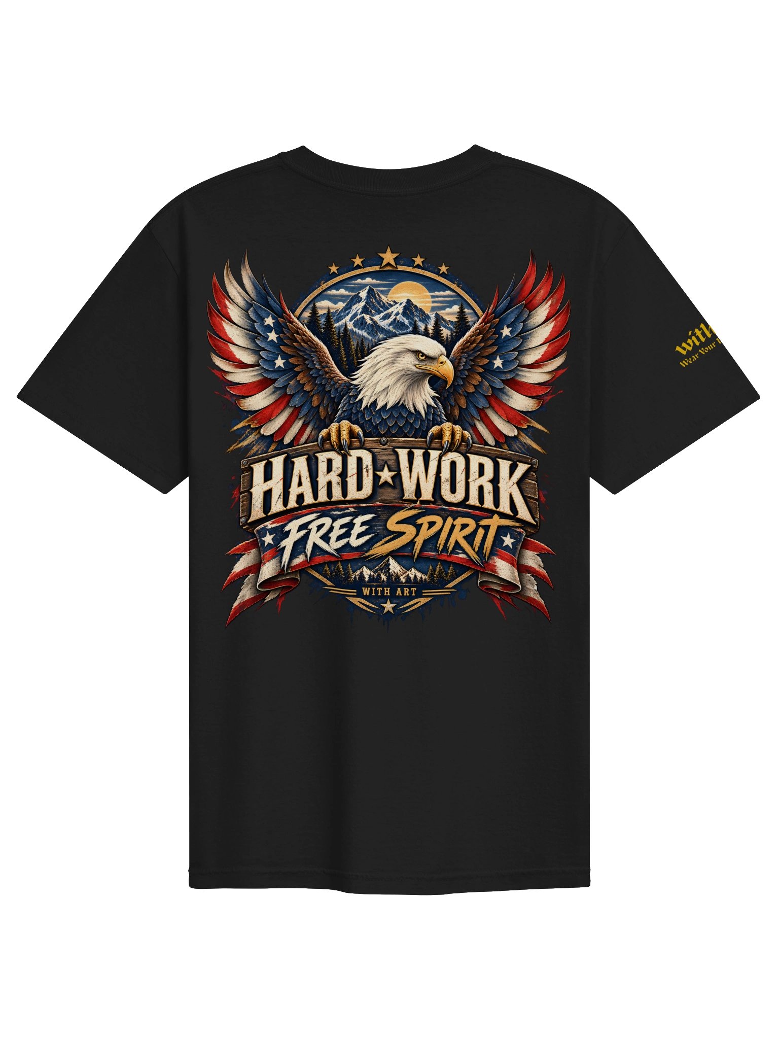 Hard Work Free Spirit Eagle T-Shirt – Vintage American Graphic Tee product image (1)