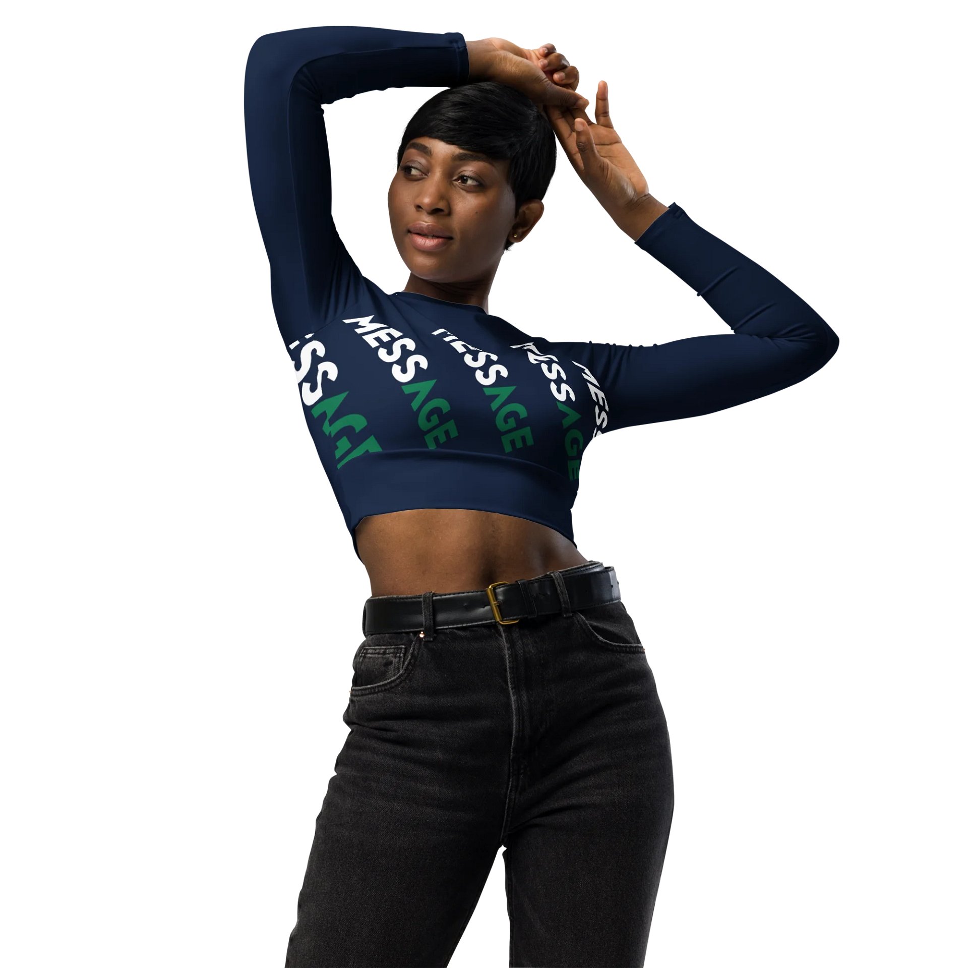 BadAss MessCrop Top //recycled polyester\\ dark blue edit product image (3)