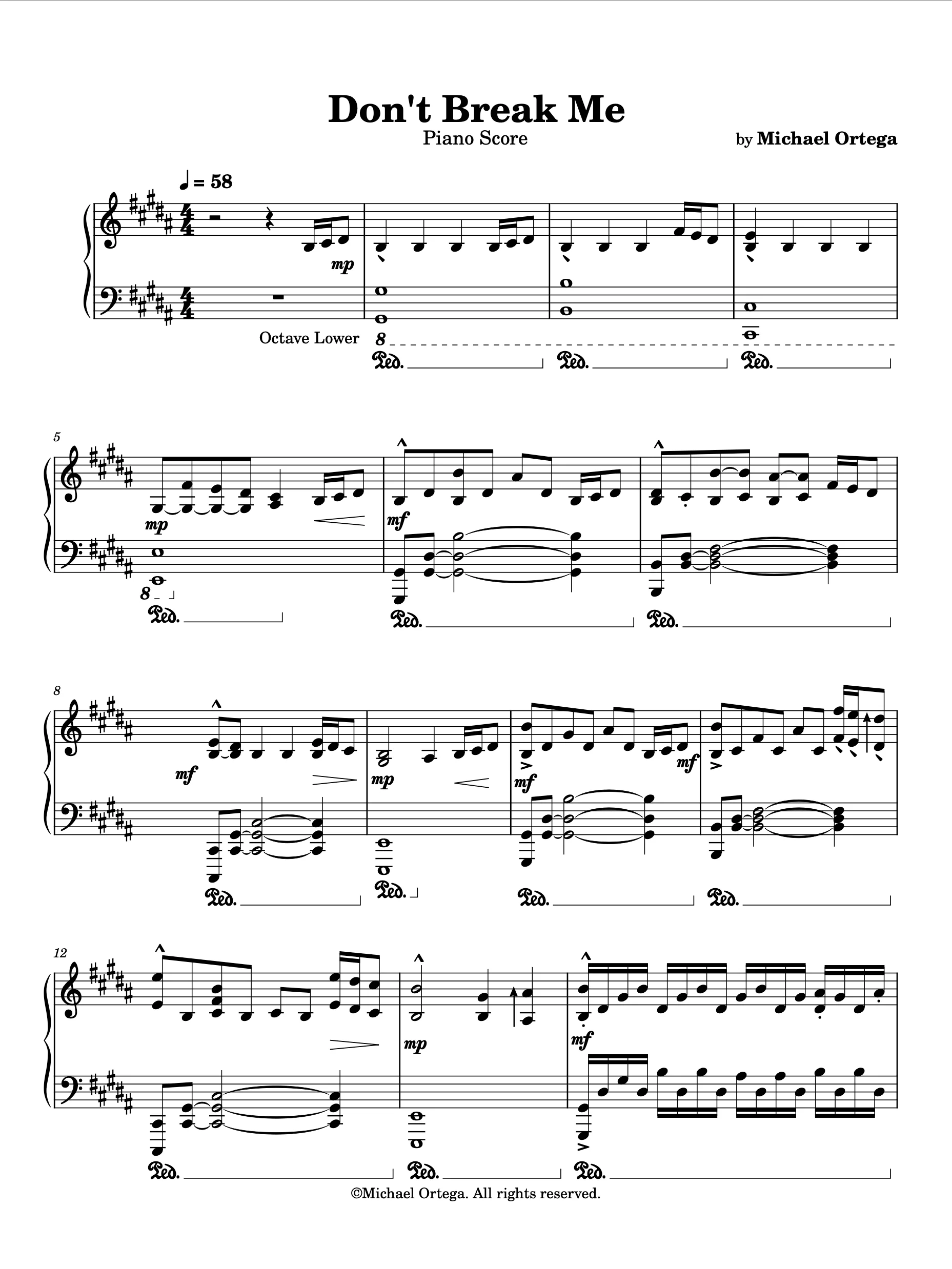 Don't Break Me (Piano Score) product image (2)