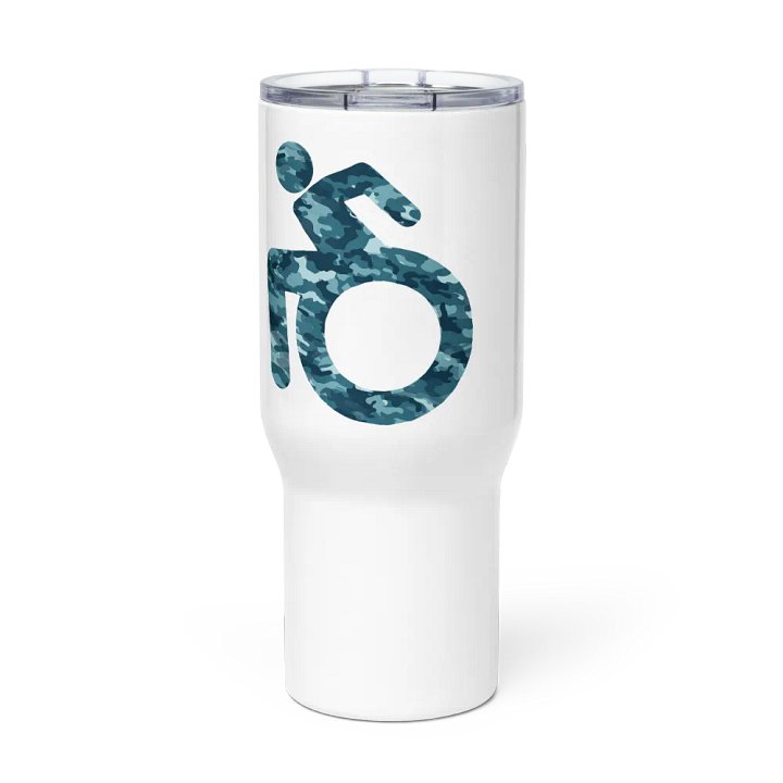 Wheelie, Blue Camo Handled Travel Mug product image (1)