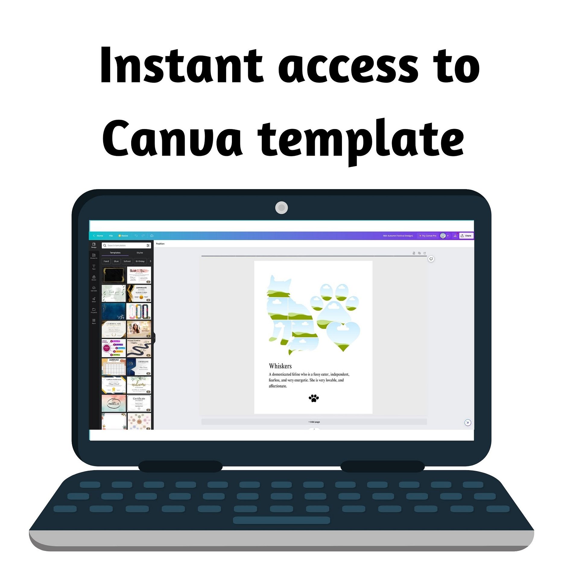 Cat Memorial Photo Collage Canva Template product image (3)