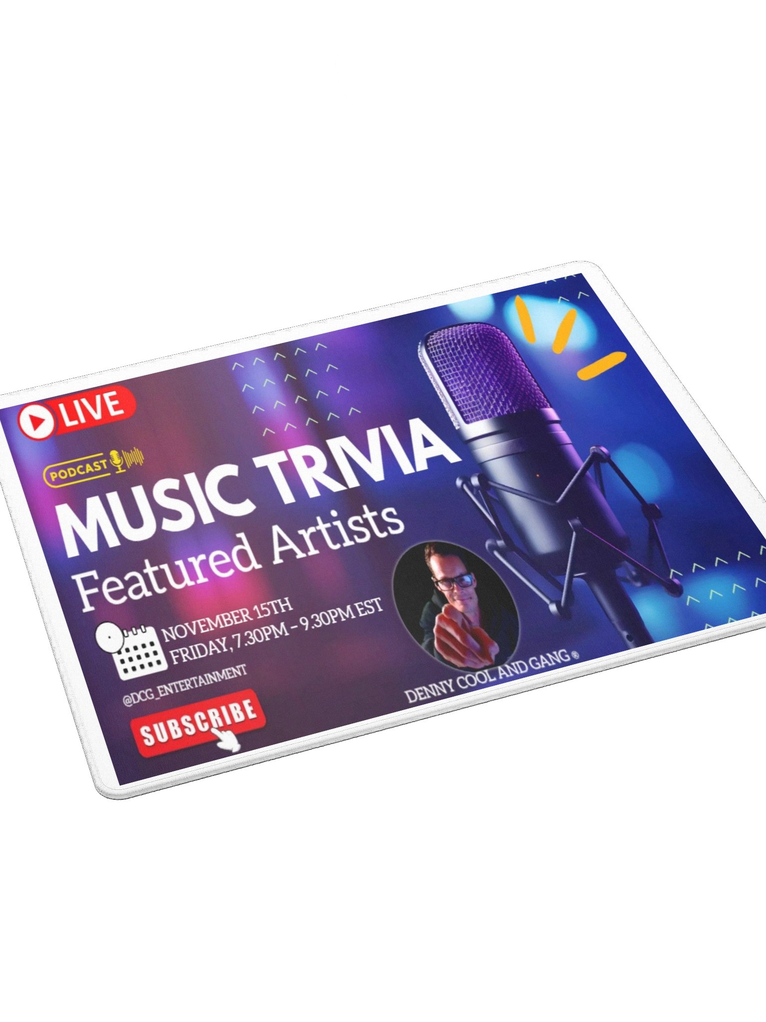 Music Trivia Night Show Banner Mouse Pad product image (3)