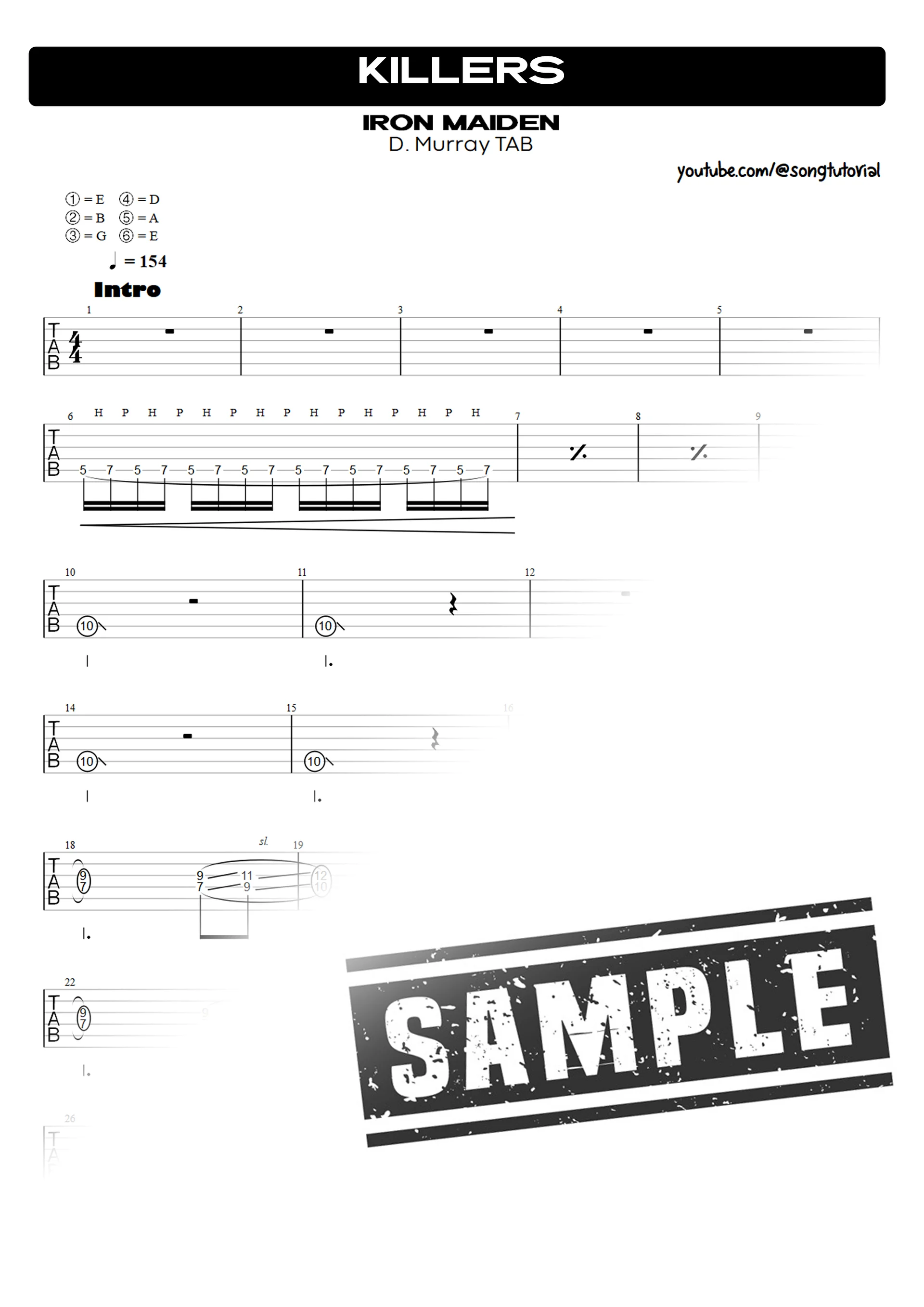 Killers | PDF Tab + Guitar Pro | Iron Maiden product image (2)