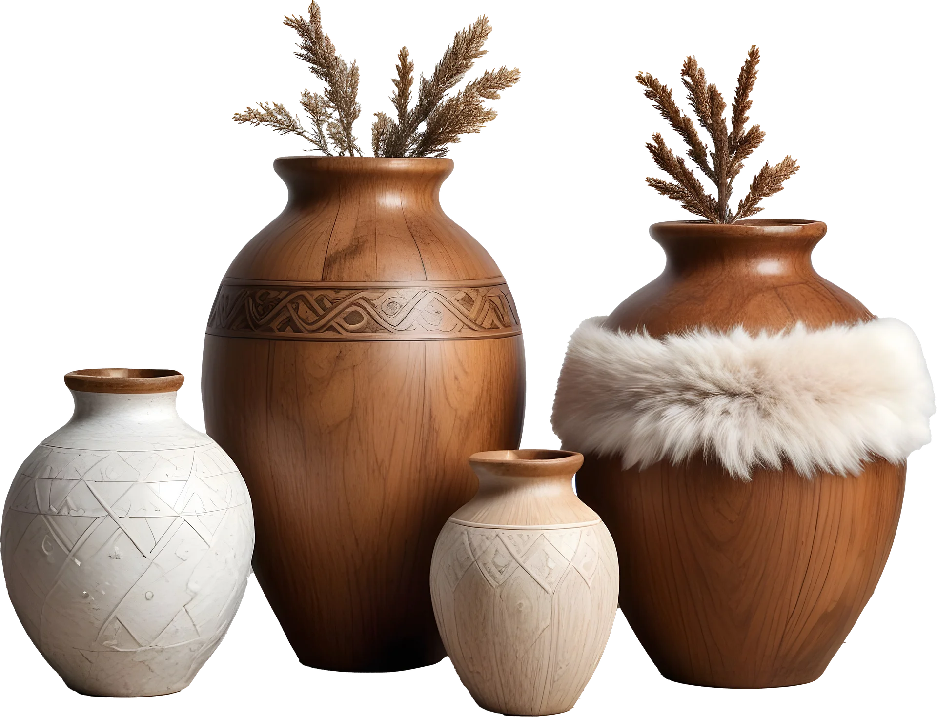 Scandinavian Nest – Nordic Rustic Vases Set PNG product image (1)
