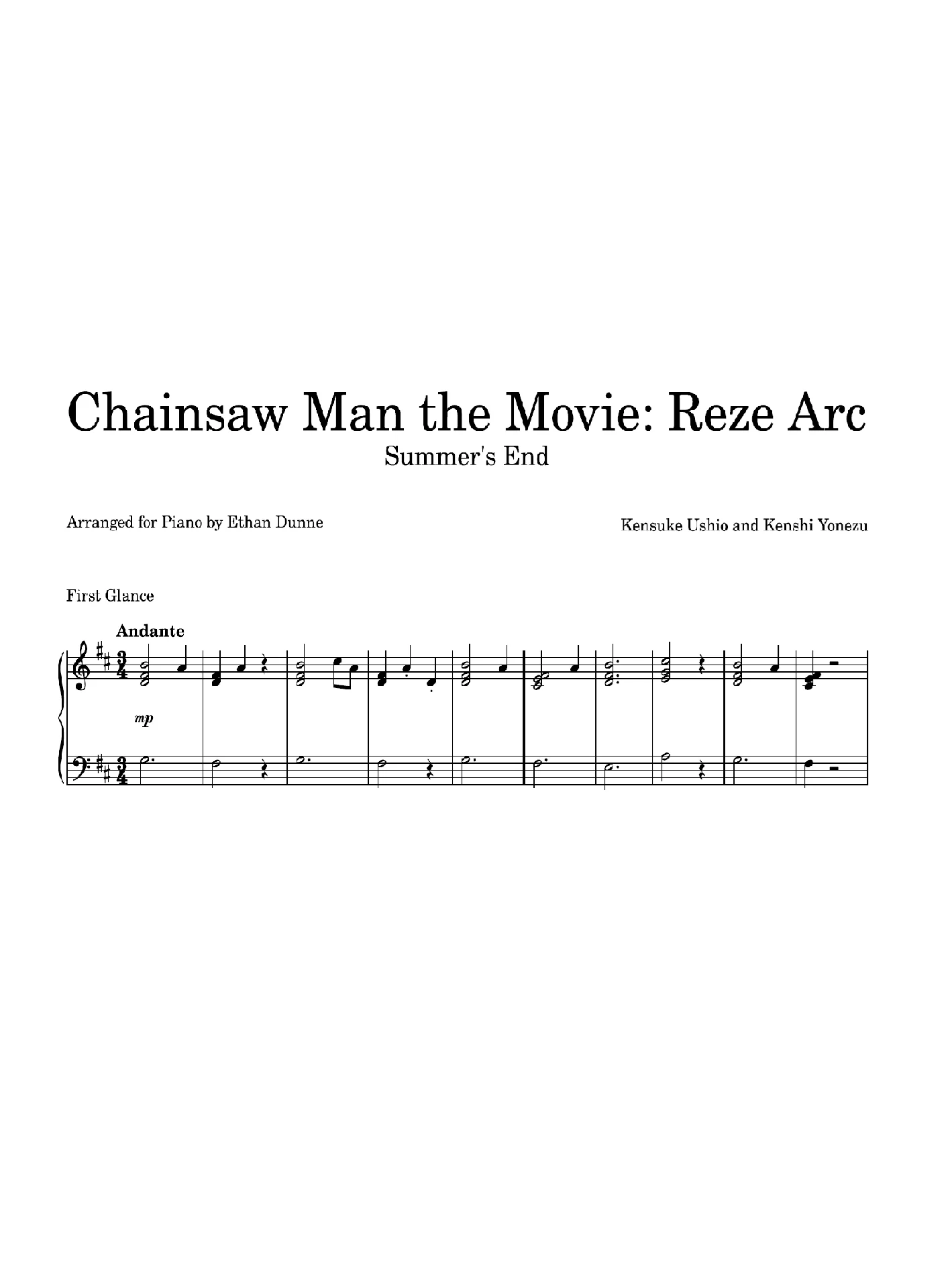 First Glance by Kensuke Ushio | Chainsaw Man the Movie: Reze Arc product image (1)