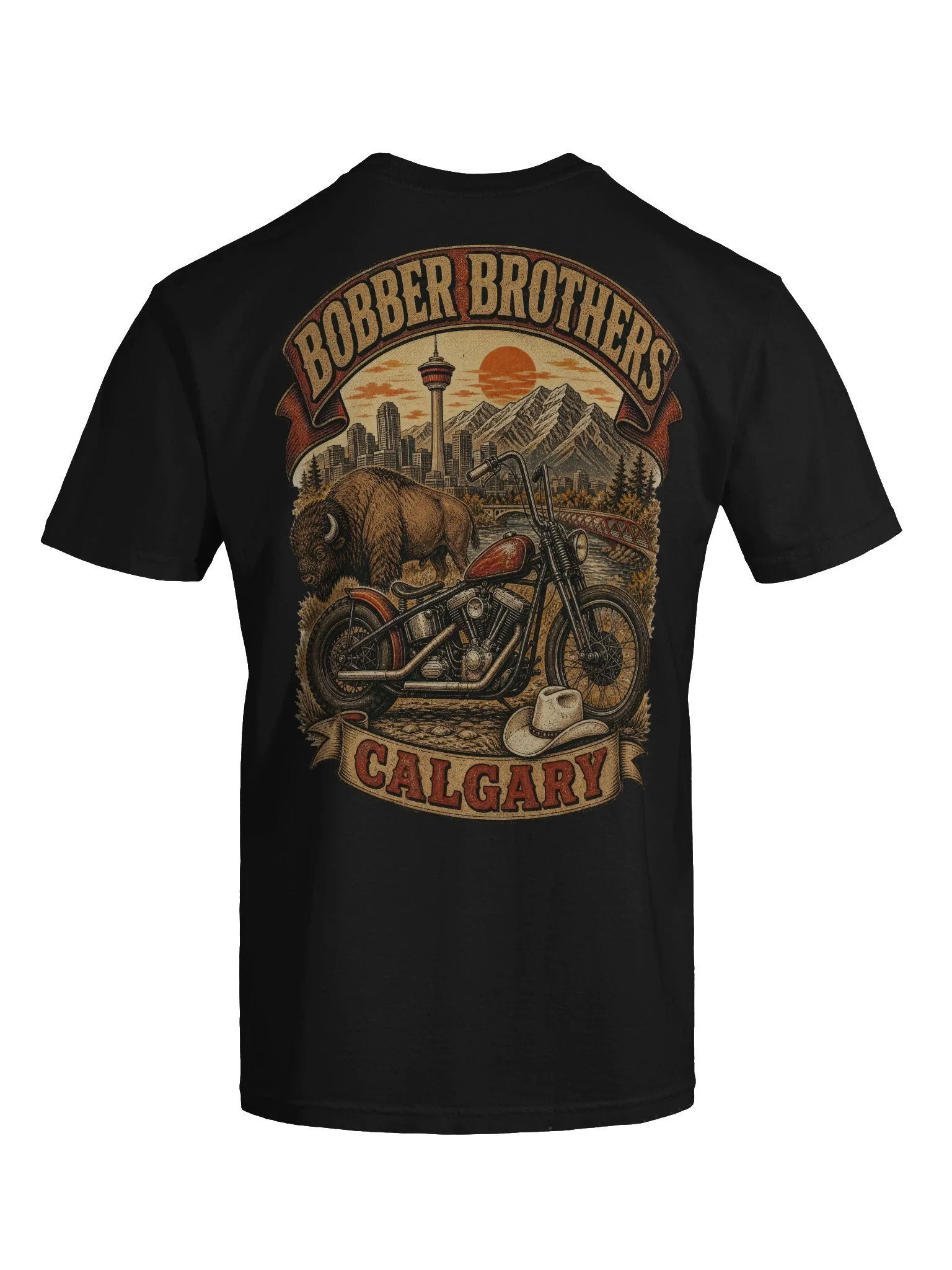 Calgary motorcycle t-shirt design by Bobber Brothers