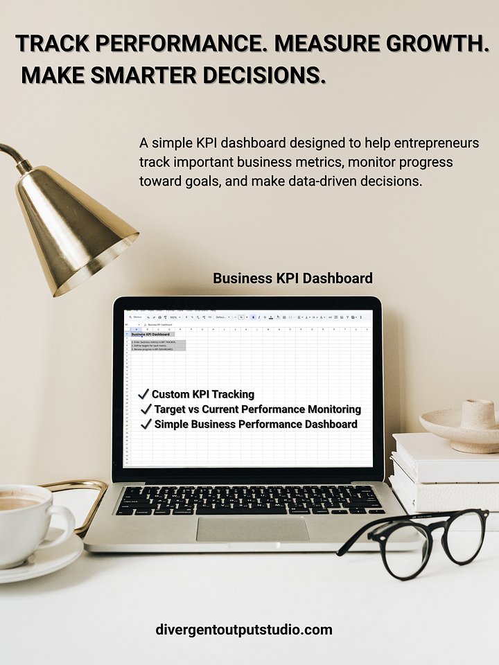 Business KPI Dashboard — Google Sheets Template by Divergent Output Studio product image (1)