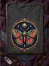 Mystical Moth with Celestial Sun and Stars Design