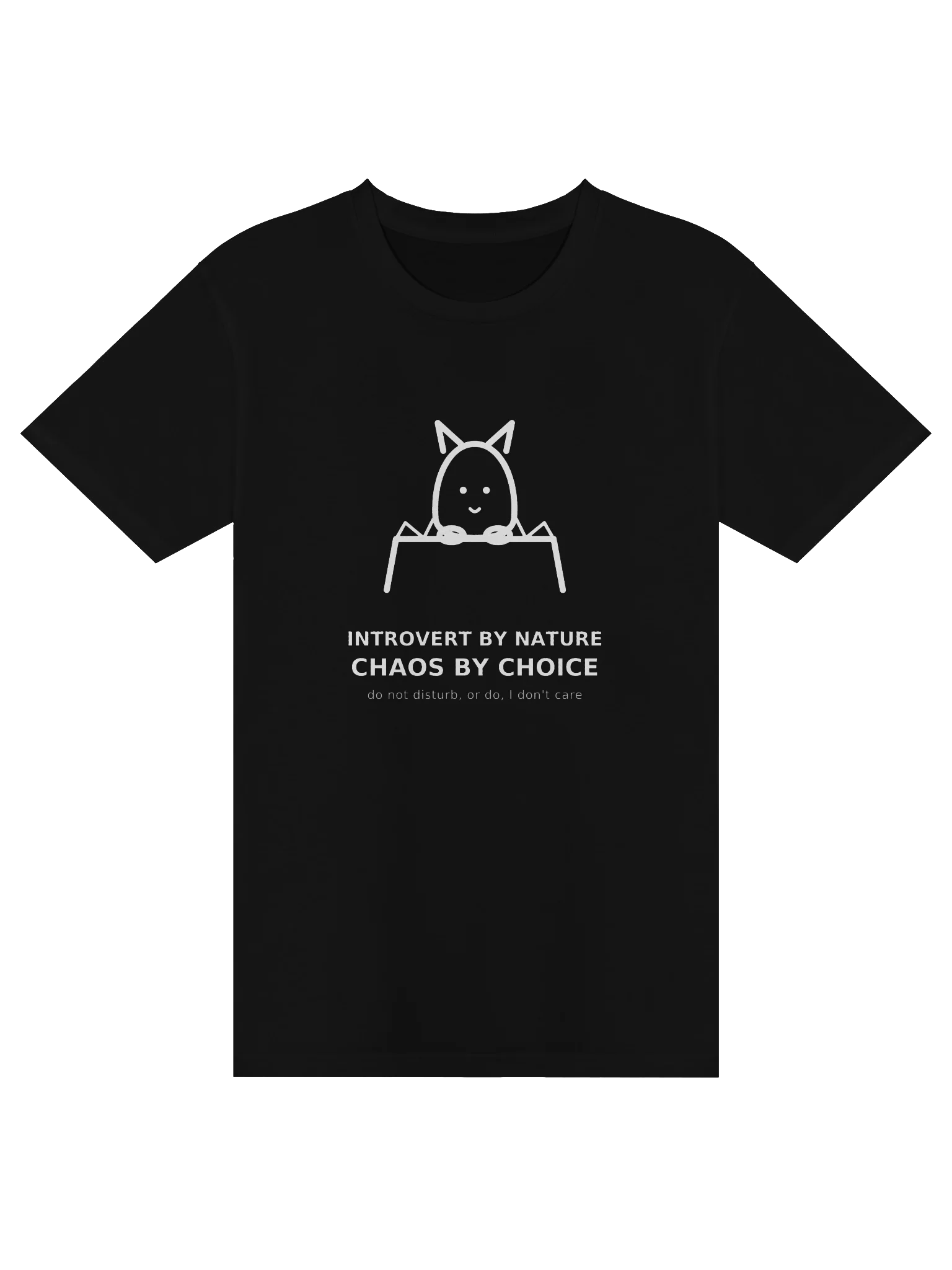 Introvert by Nature, Chaos by Choice – Funny Cat T-Shirt product image (4)