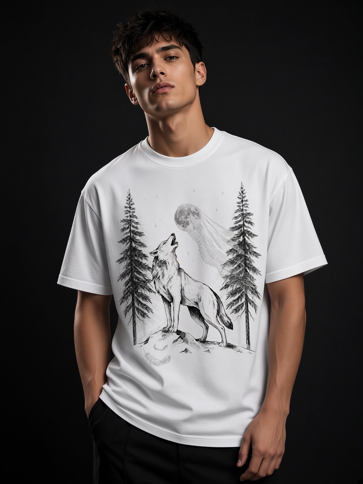 The Nocturnal Howl // Veiled Moon Heavyweight Tee product image (2)