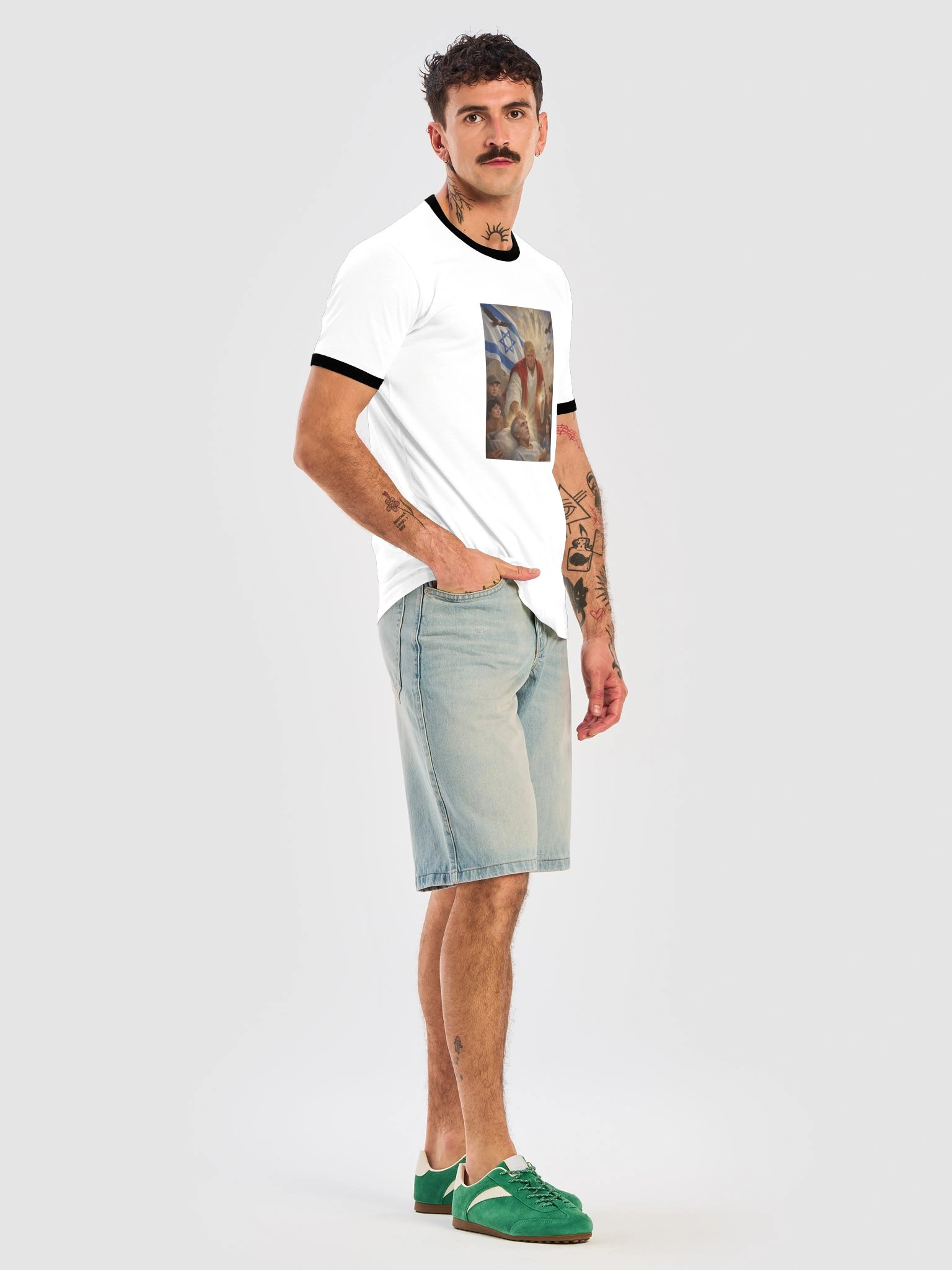 Trump Jesus Epstein Shirt Ringer Tee product image (27)