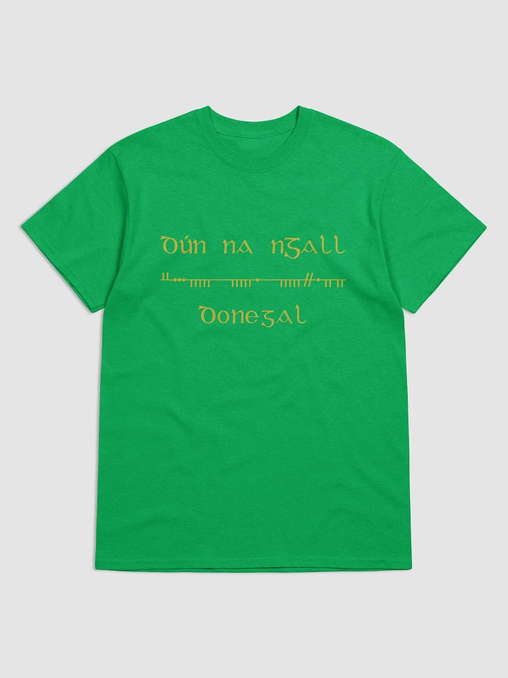 Donegal/Dún na nGall Scholastic style Ogham green printed T-shirt product image (1)