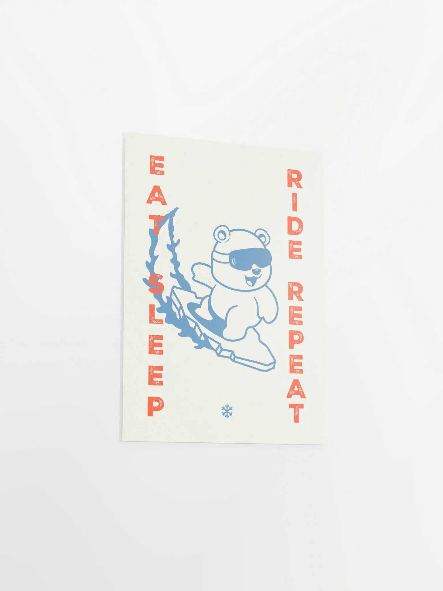 Anime poster: Eat, sleep, ride, repeat / Bear Surfer — sport poster, manga art print, Japanese space wall art, Japan poster, 80s print product image (8)