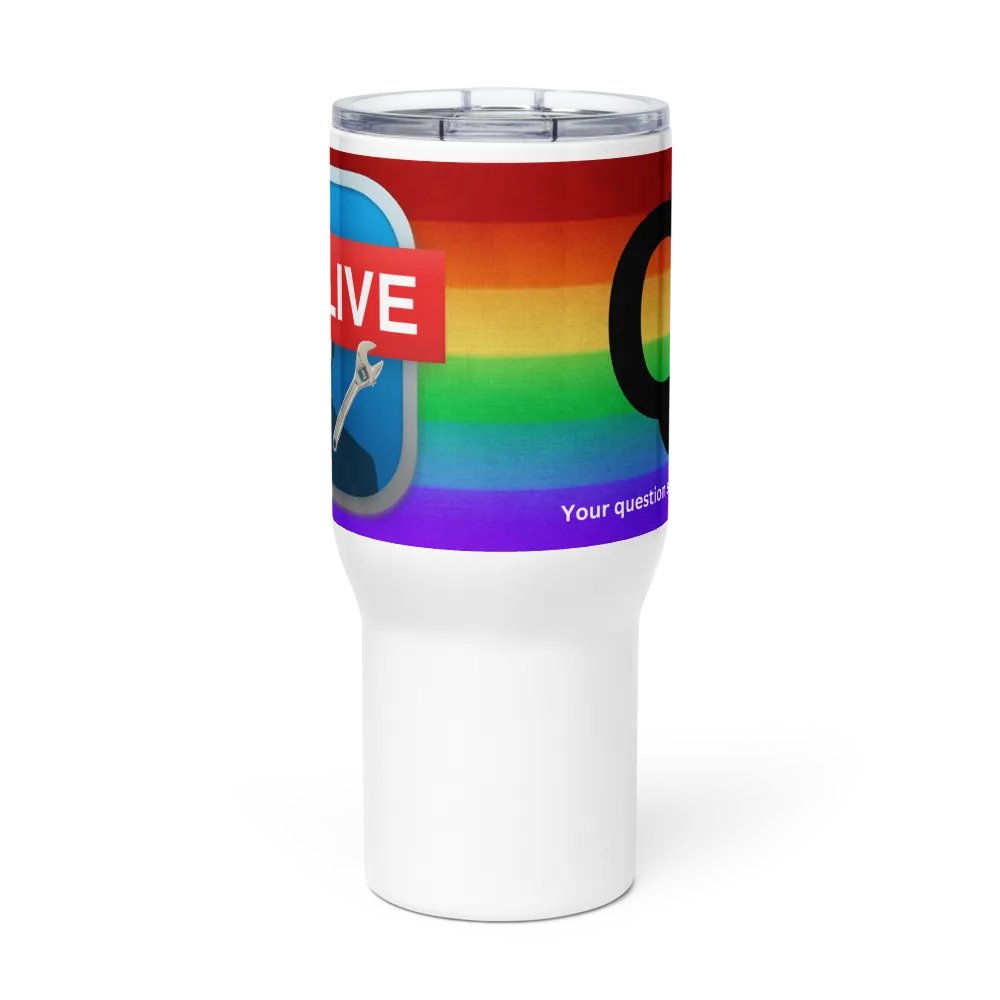 Mr. Moderator Rainbow Travel Mug (25oz) - Right-Handed Edition product image (2)