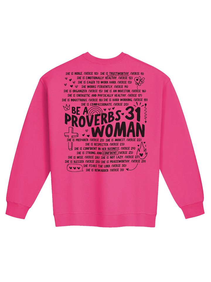 Proverbs 31 sweatshirt -black writing product image (2)