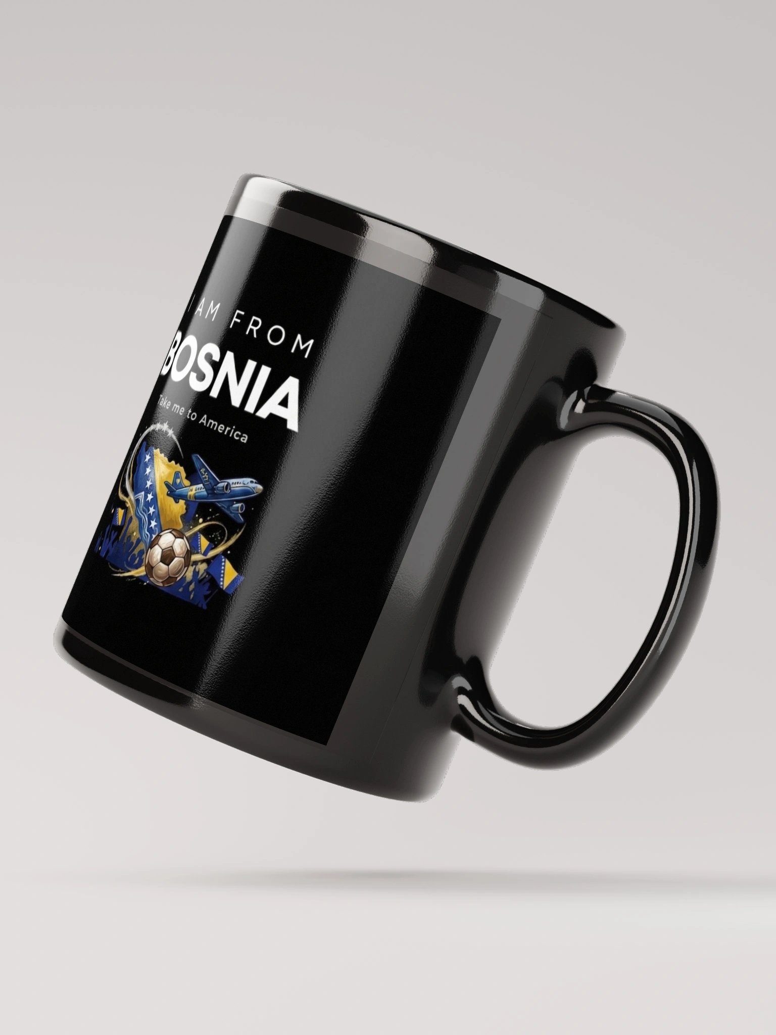 I Am From Bosnia - Take Me to America Coffee Mug (Black) product image (4)