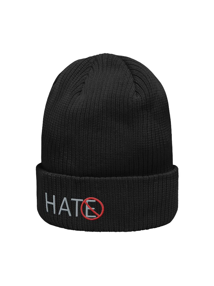 No Hate Organic Beanie - Gray Lettering product image (2)