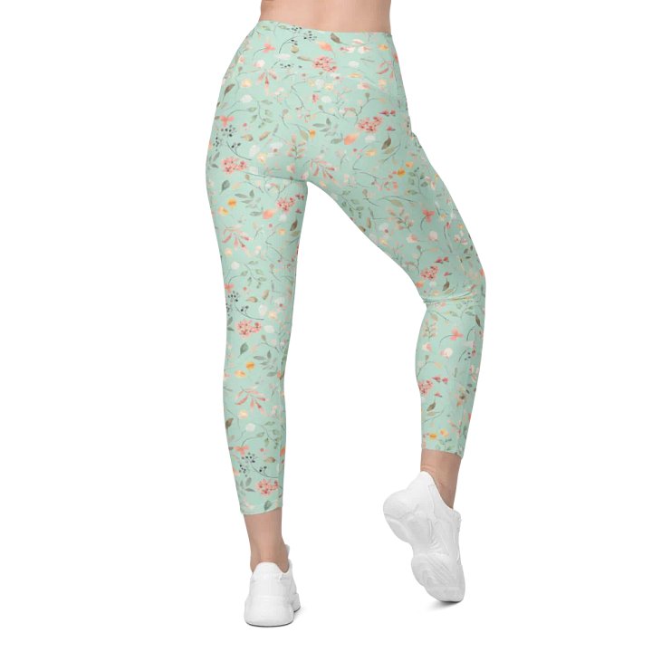 Floral Bliss Crossover Leggings with Pockets product image (2)