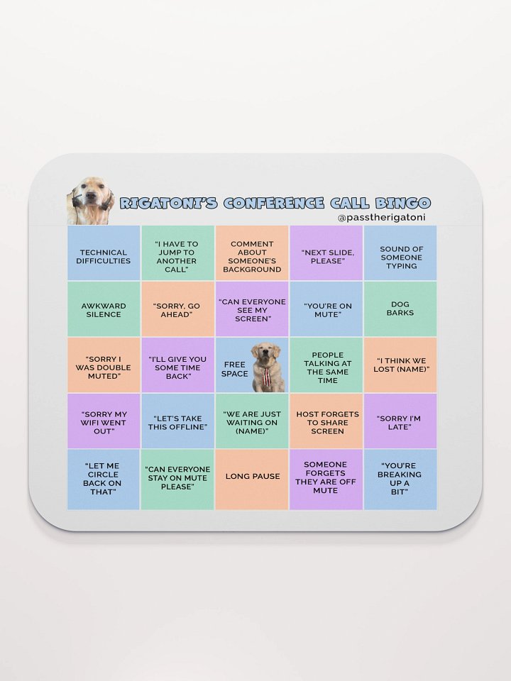 Rigatoni's Conference Call Bingo Mouse Pad product image (1)