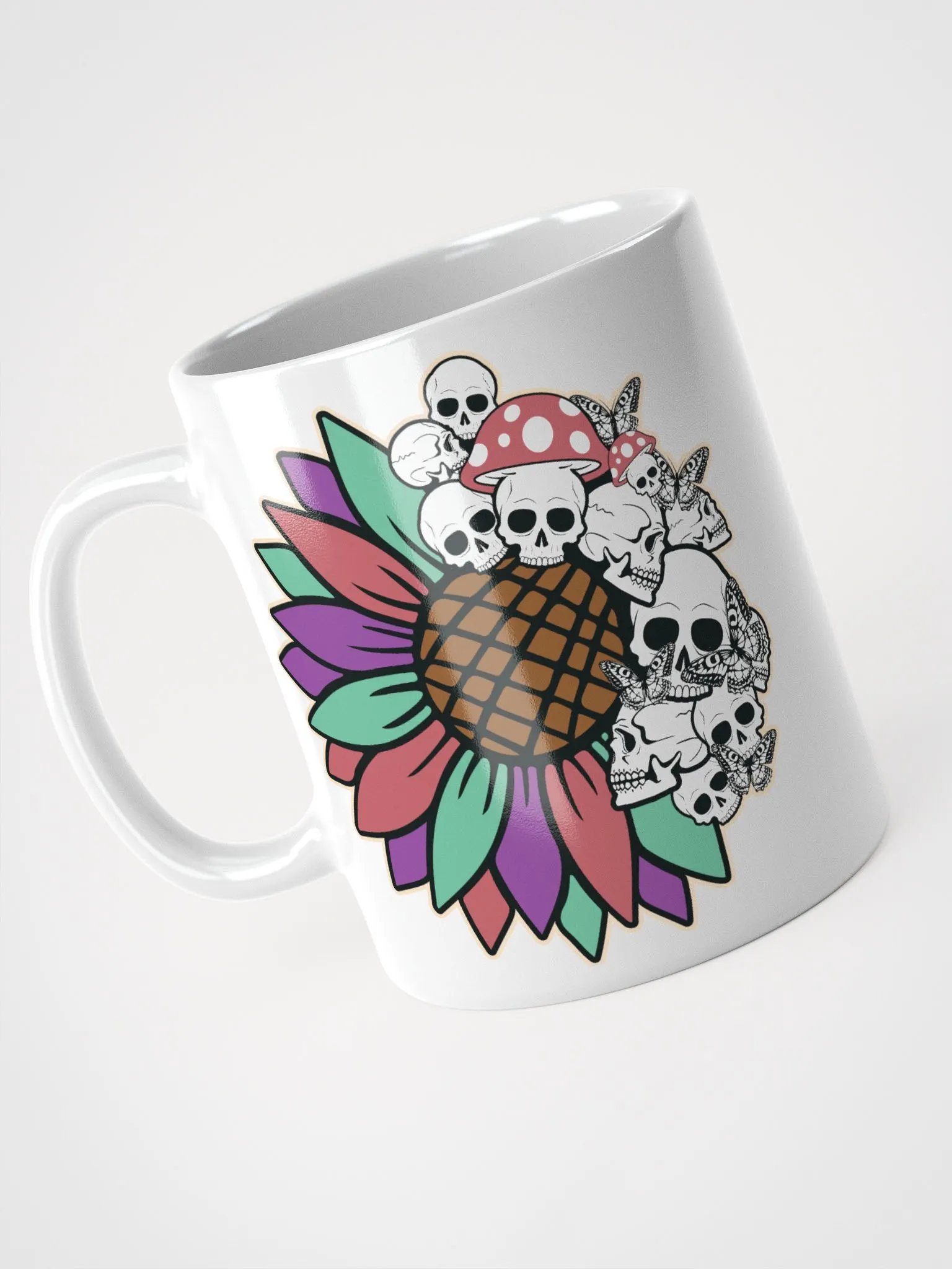 Rainbow Sunflower Skulls Mug product image (2)