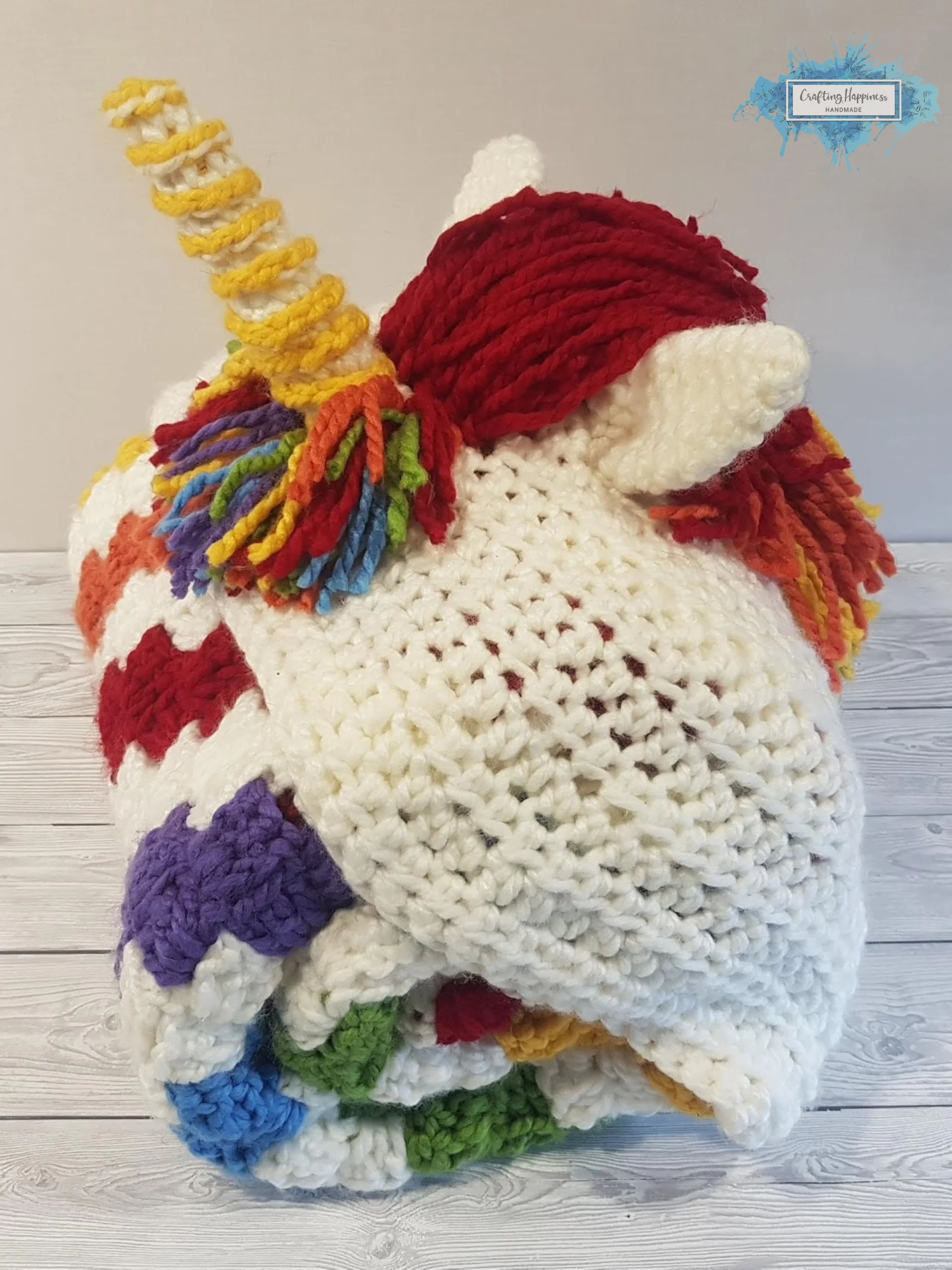 Rainbow Unicorn Hooded Blanket Crochet Pattern, Kids & Adults (PDF Pattern) product image (2)