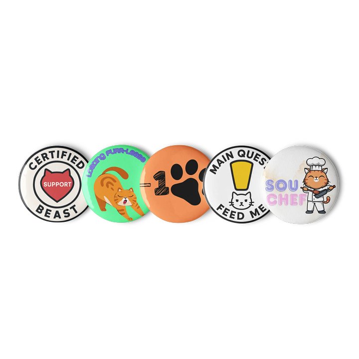Feline Co-Op Pin Set | 5 Cat & Gamer Enamel Pins product image (1)