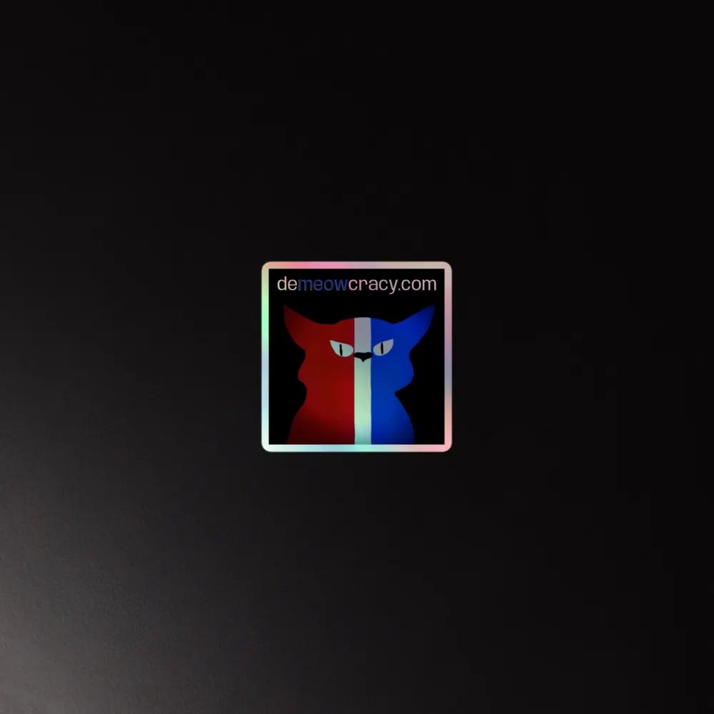 Holographic Demeowcracy Cat Sticker product image (2)