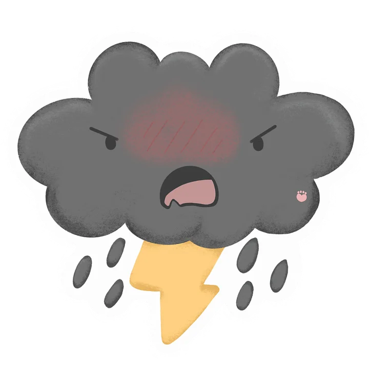 Grumpy Thundercloud Sticker product image (1)