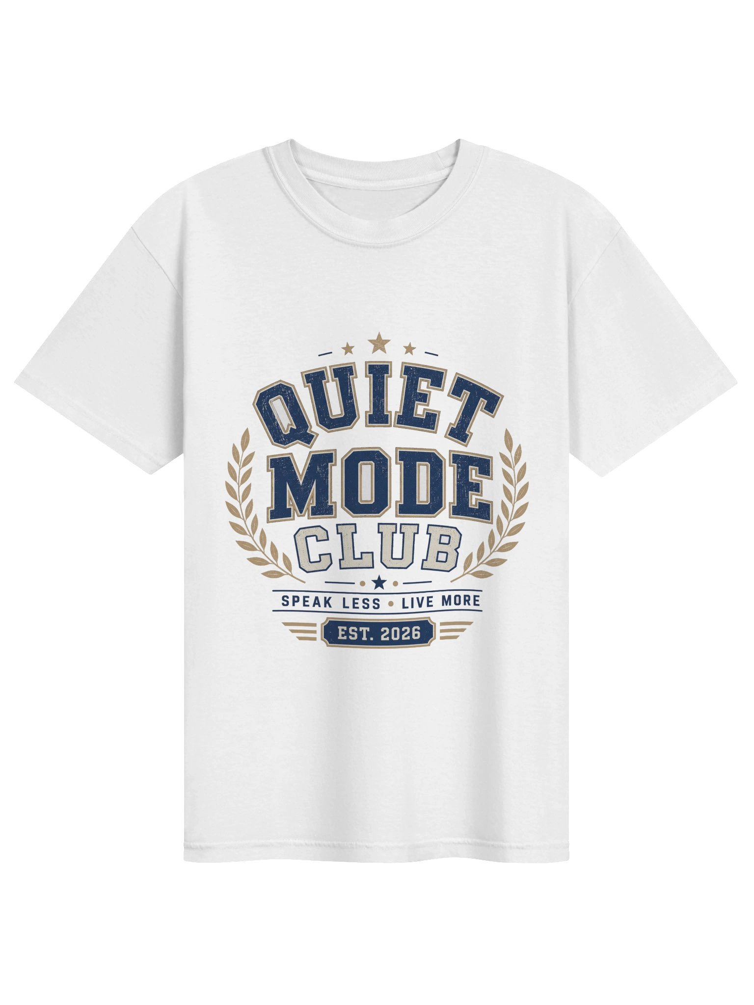 Quiet Mode Club Varsity Tee – Minimal Introvert Graphic Shirt product image (1)