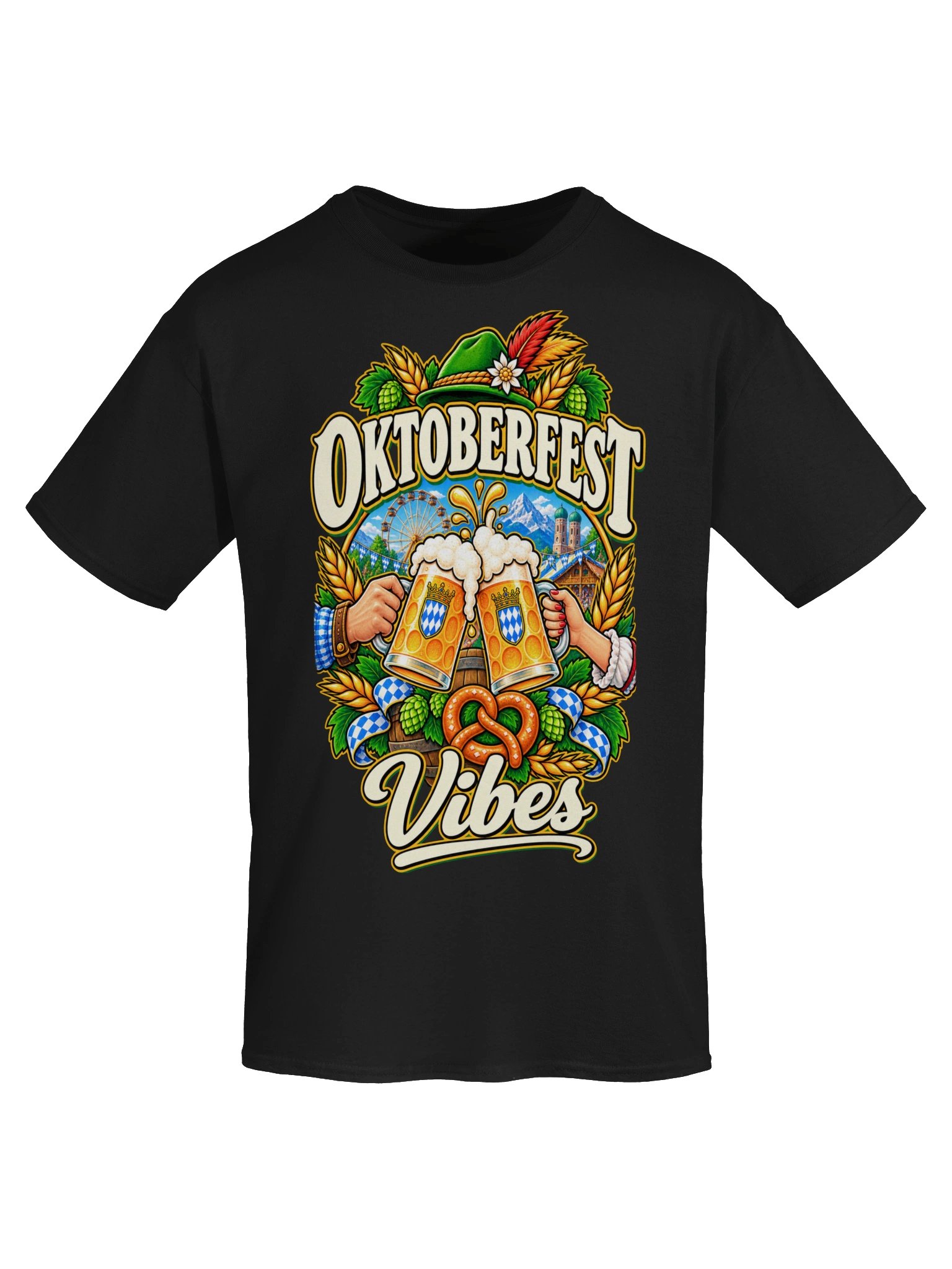 Oktoberfest Vibes Beer Steins Vintage Tee product image (51)