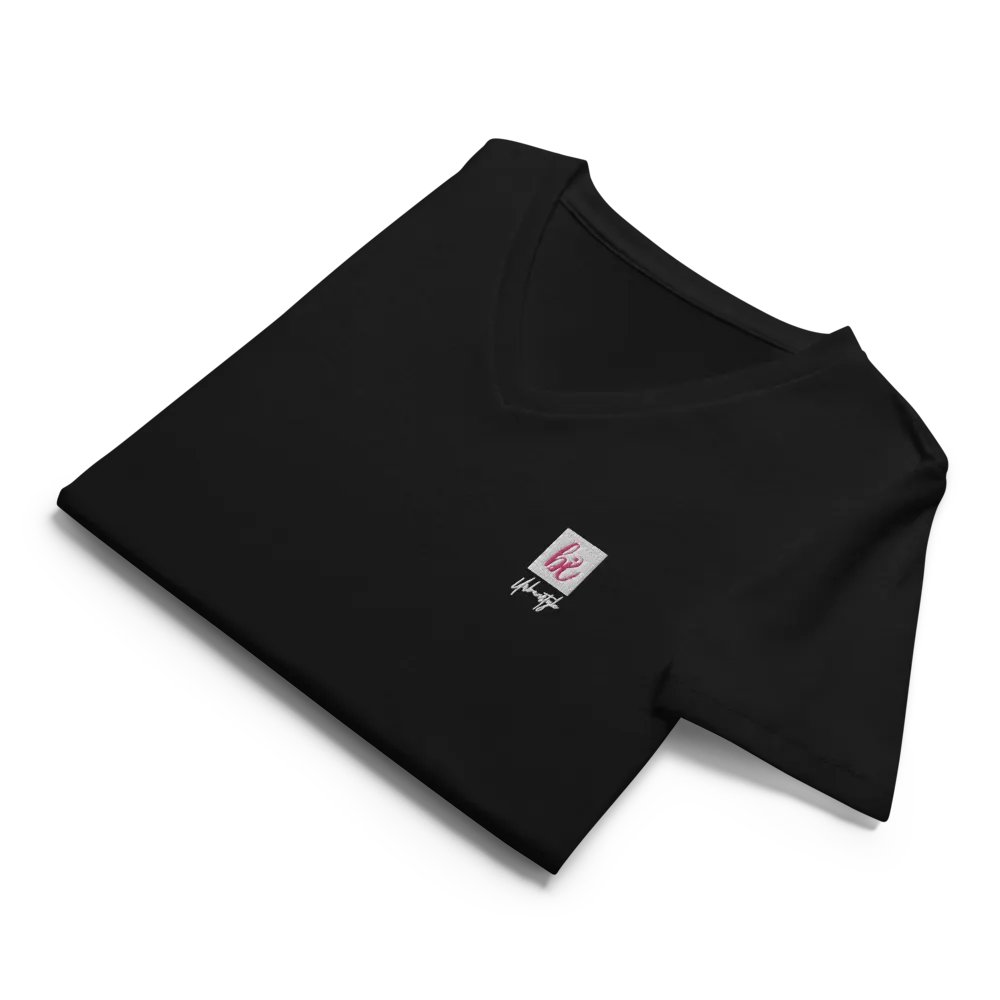 Emproidery Bi Pink Cursive V-Neck Tee product image (7)