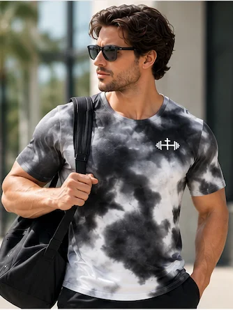 His House Mens Performance T-Shirt - B&W Tie Dye by His House