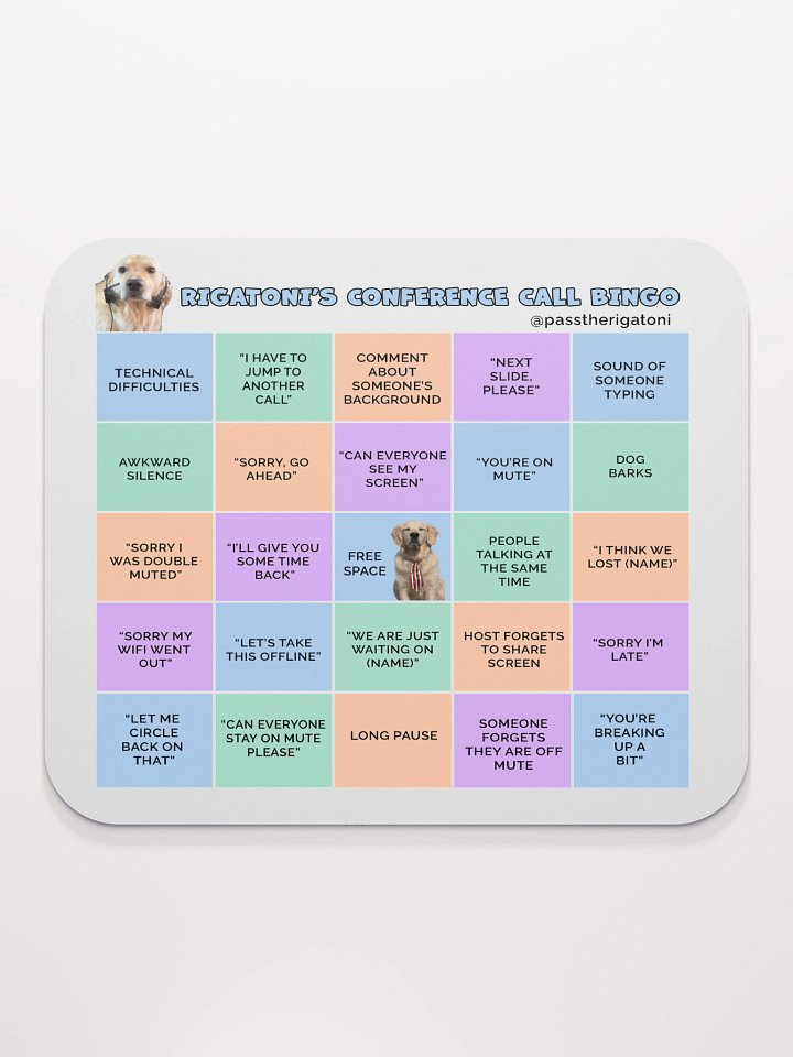 Rigatoni's Conference Call Bingo Mouse Pad product image (1)