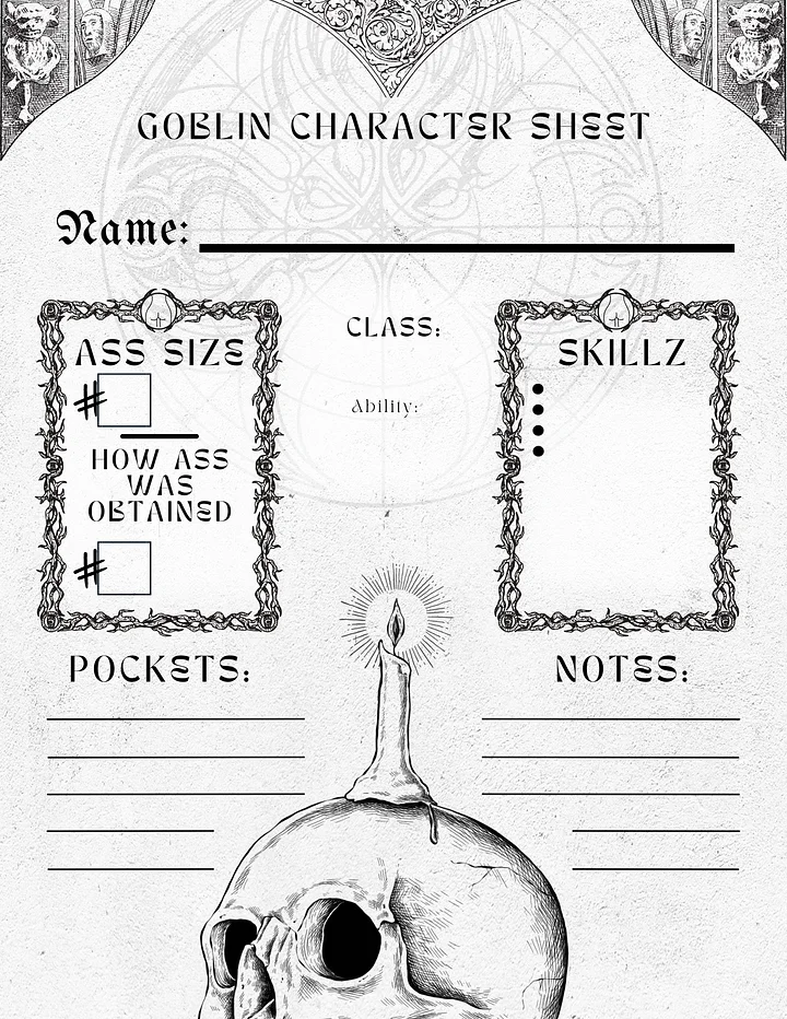 Goblin with a Fat A$$ | Character Sheets product image (2)