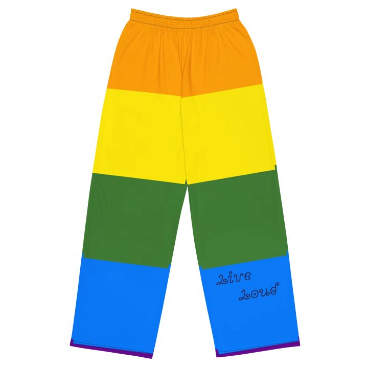 Live Loud Rainbow Striped Wide-Leg Pants product image (1)