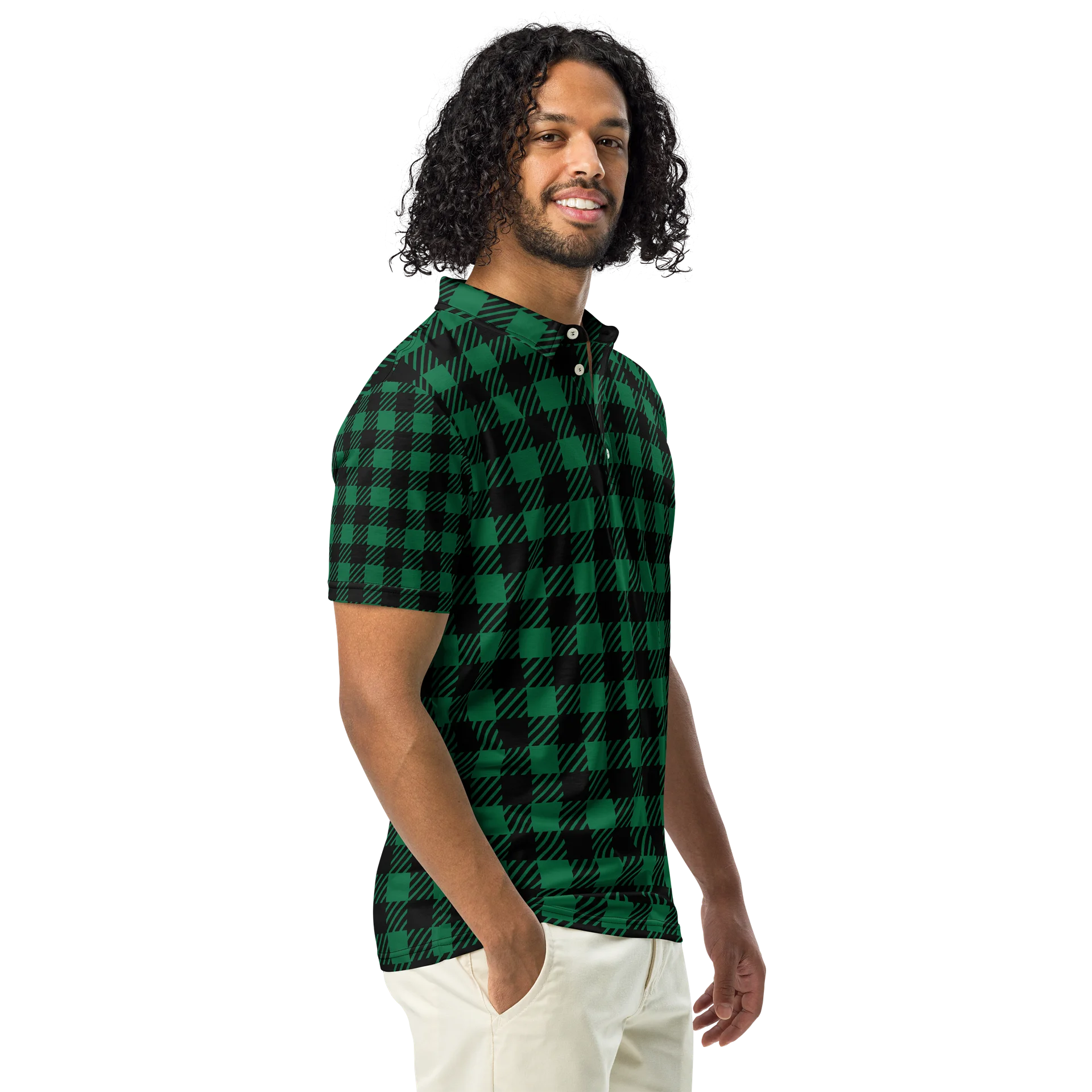 Midnight Check All-Over Print Polo product image (1)