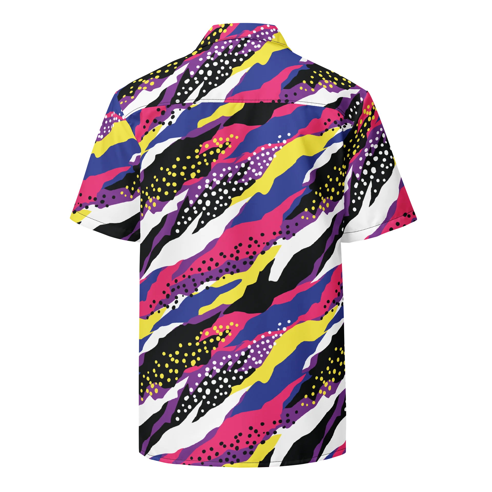 Retro 90s Cyber-Pop Waves | Vibrant All-Over Print Unisex Button Shirt product image (2)