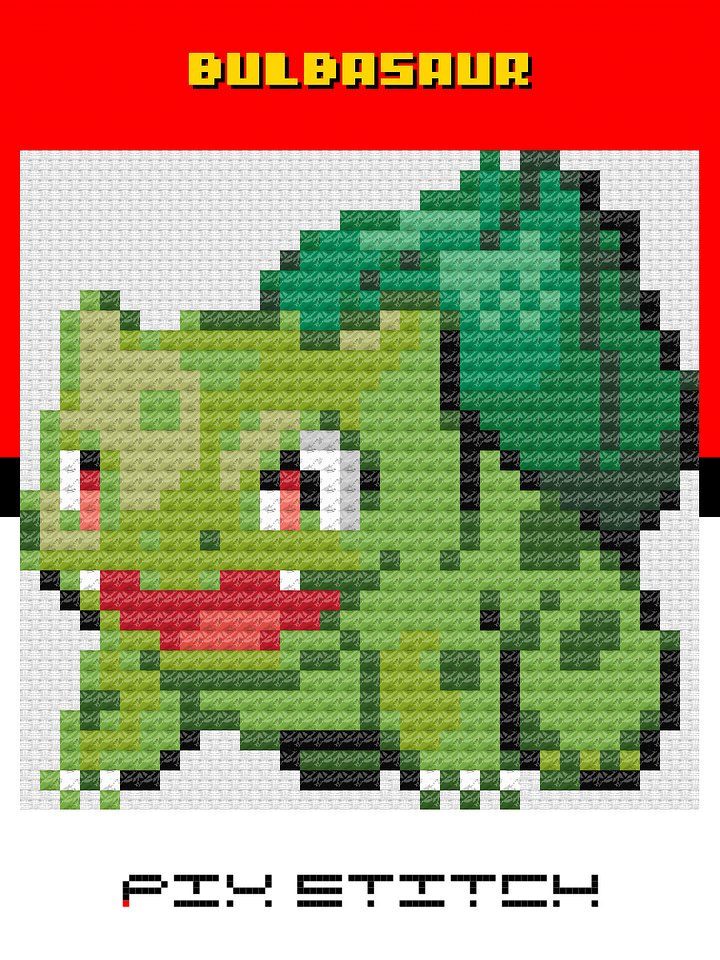 001-Bulbasaur Cross Stitch Pattern product image (2)
