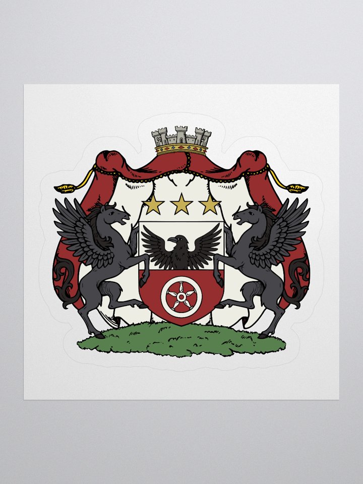 Raven and Pegasus Coat of Arms Kiss Cut Sticker product image (2)
