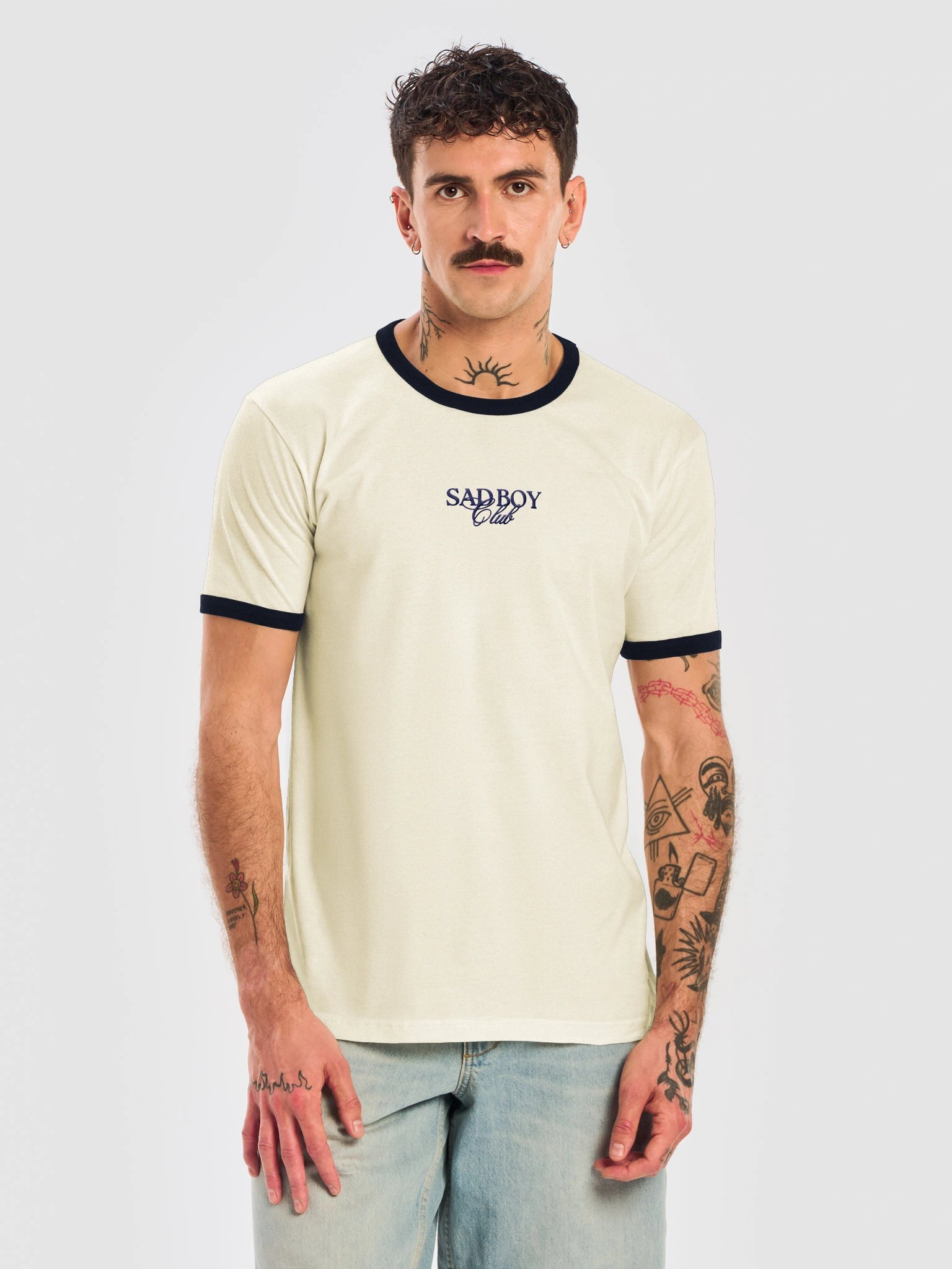 Sad Boy Club Embroidered Ringer Tee product image (5)