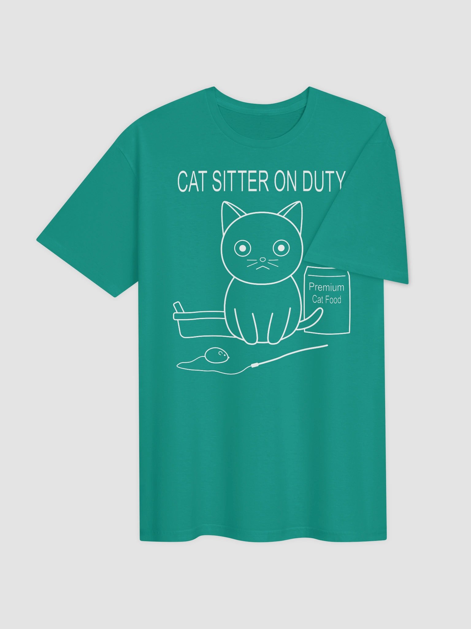 Cat Sitter on Duty (White Print) - Unisex Adult Super Soft Lightweight T-shirt product image (3)
