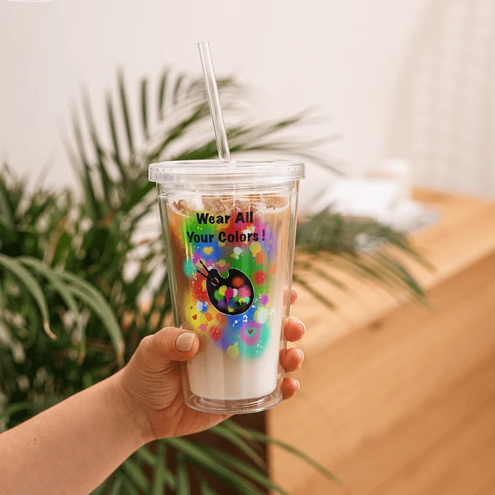 Clear 16 oz Tumbler 'Pride Colors' product image (1)