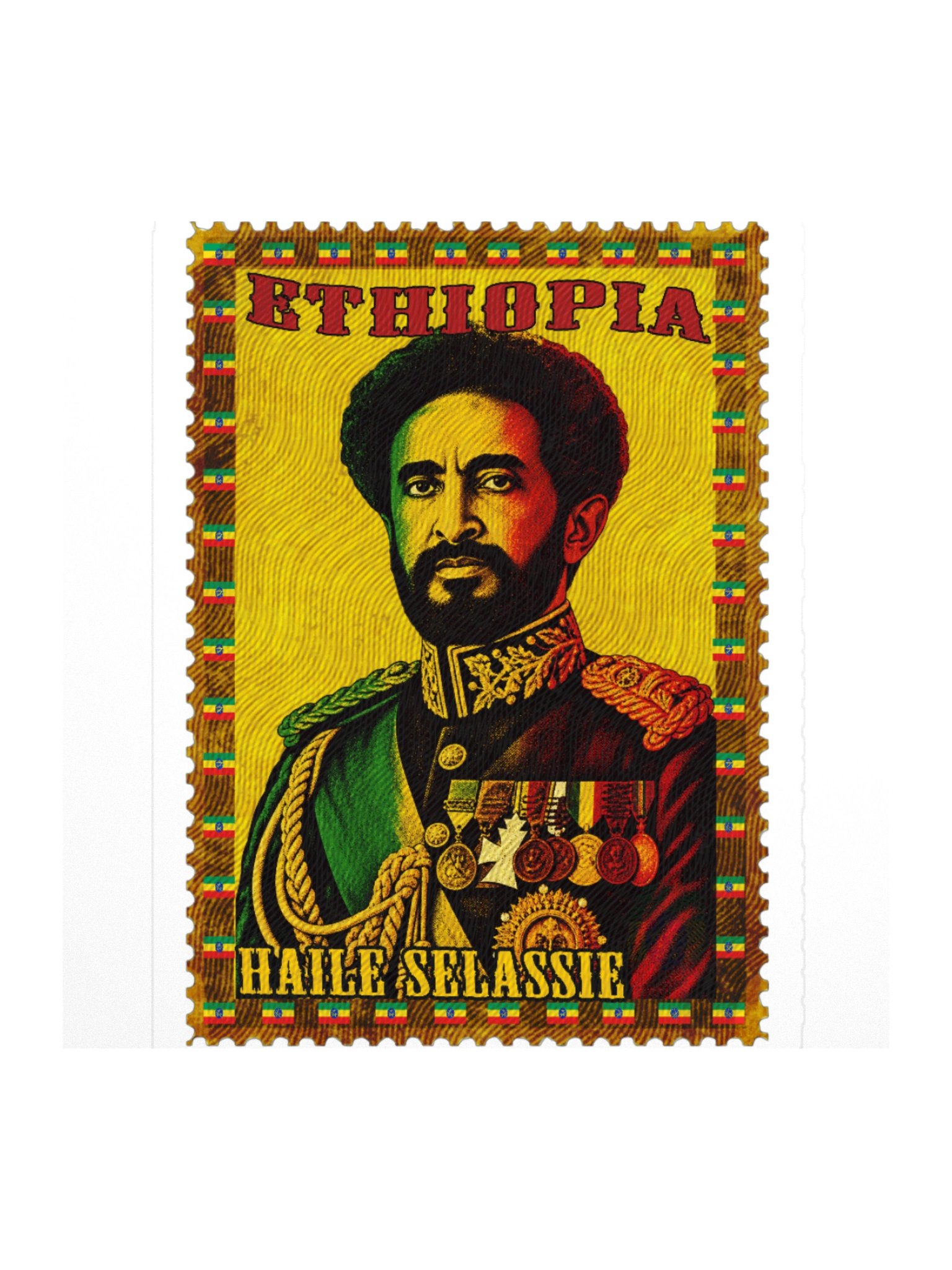 Haile Selassie Ethiopia Vintage Postage Stamp Sticker product image (2)
