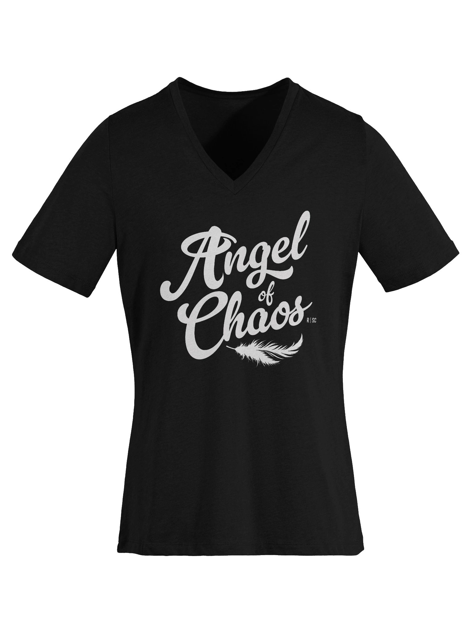 Angel of Chaos V-neck T-Shirt (White) product image (6)