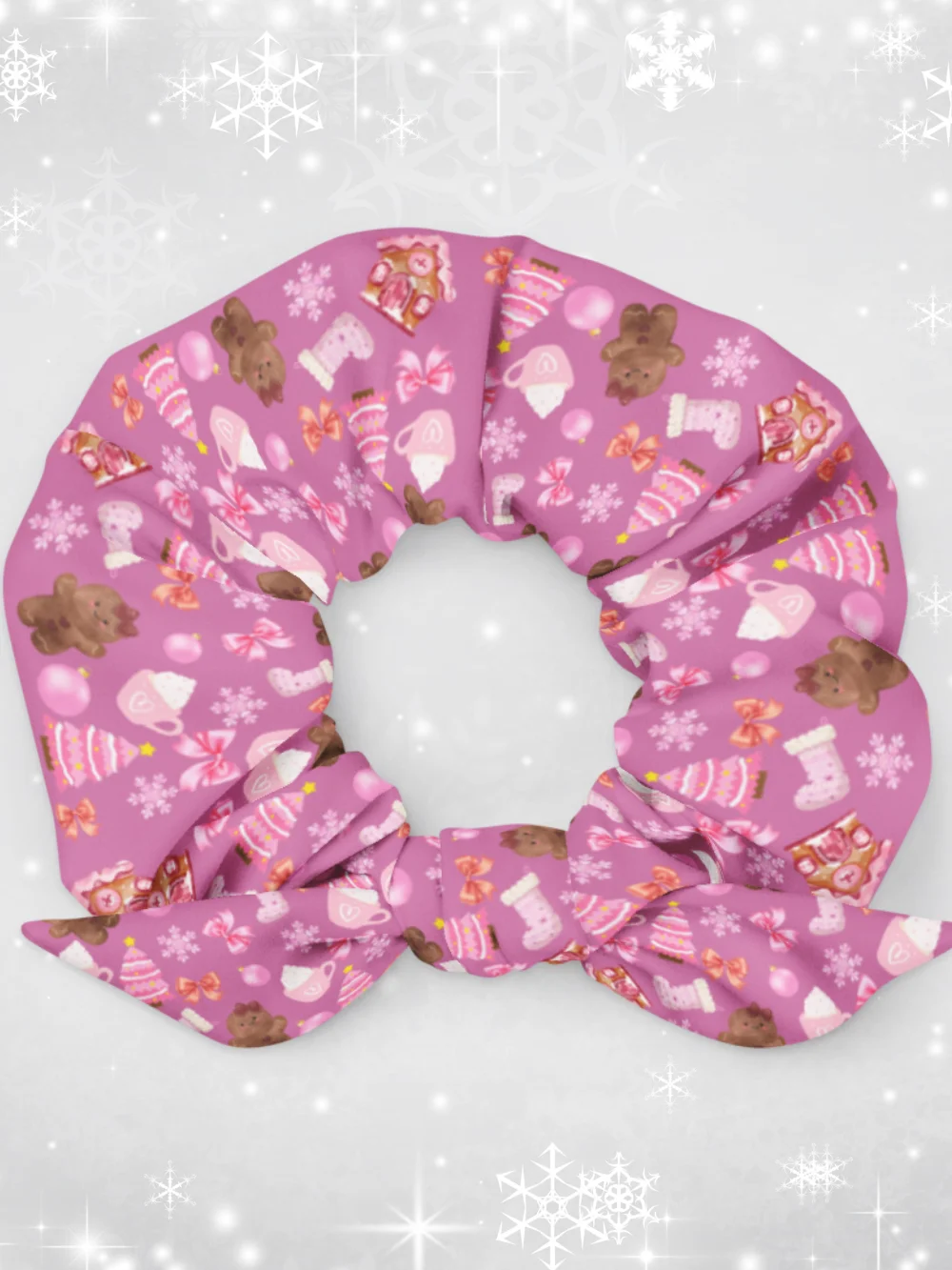 Pink Gingerbread Cookies Scrunchie product image (1)