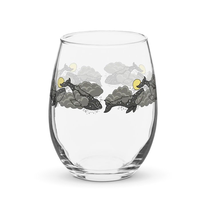 starry gray whale night sky stemless wine glass product image (2)